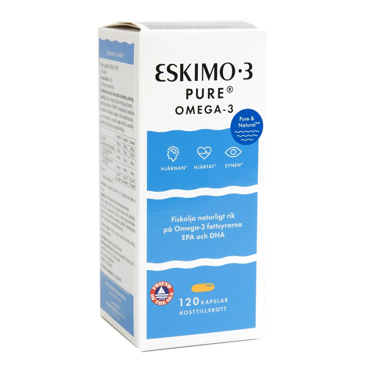 ESKIO-3 žuvų taukai PURE, 120 kapsulių - 