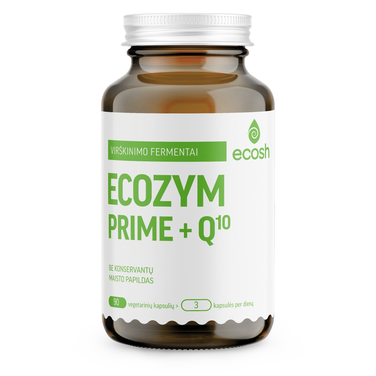 ECOSH Ecozym Prime + kofermentas Q10, 90 kapsulių - 