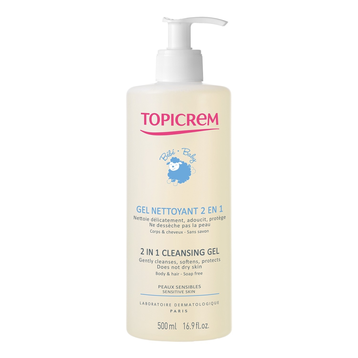 TOPICREM 2in1 prausiamoji želė BABY, 500ml - 