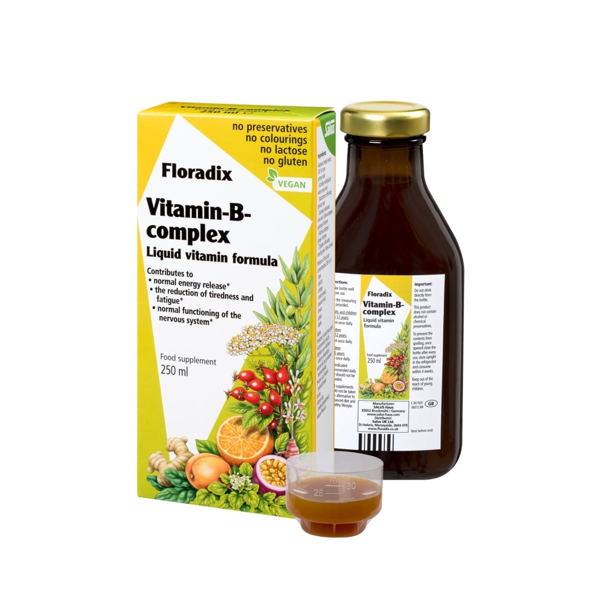 FLORADIX skysta B vitaminų formulė VITAMIN-B-COMPLEX, 250ml - 