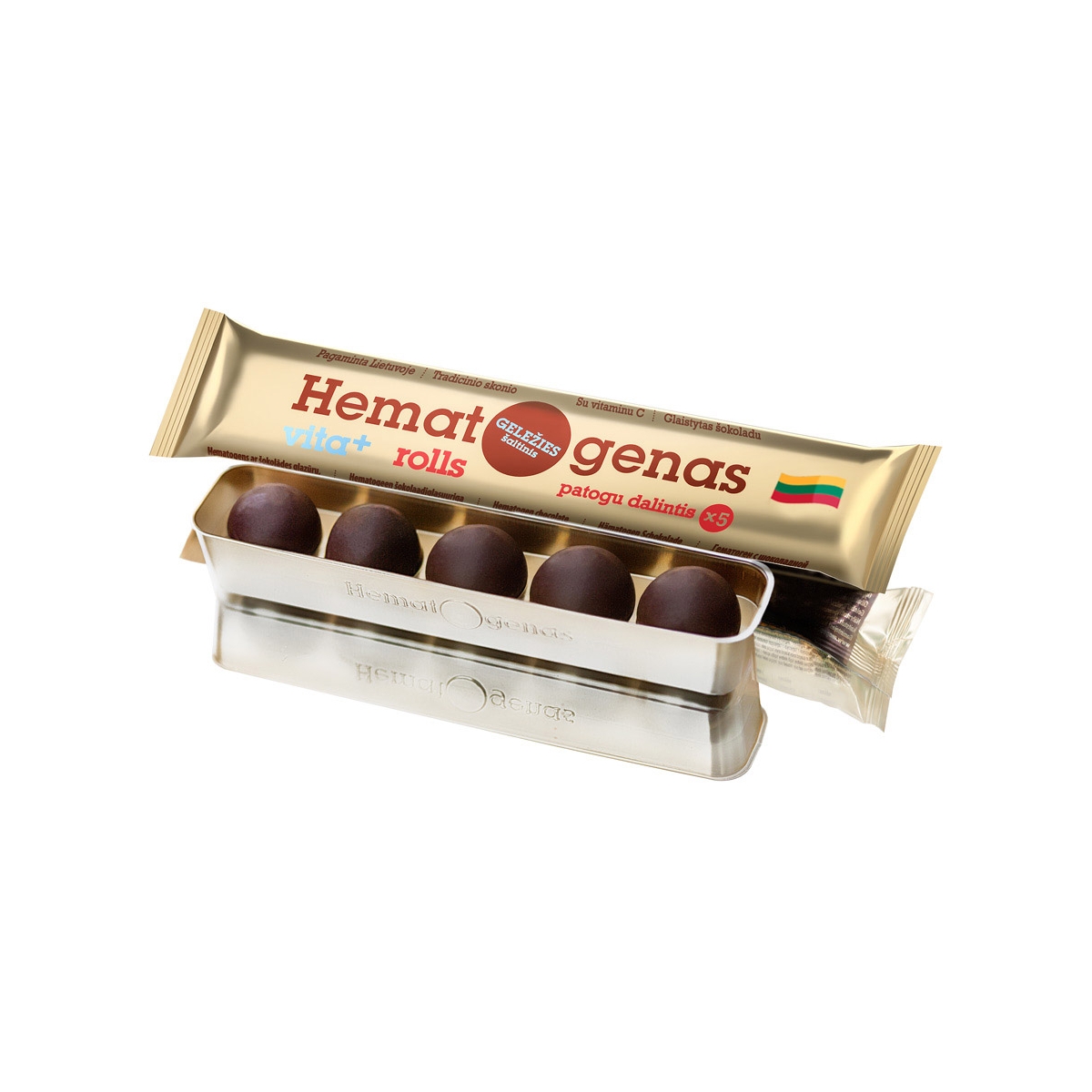 HEMATOGENAS rutuliukai VITA+ ROLLS,  65g - 