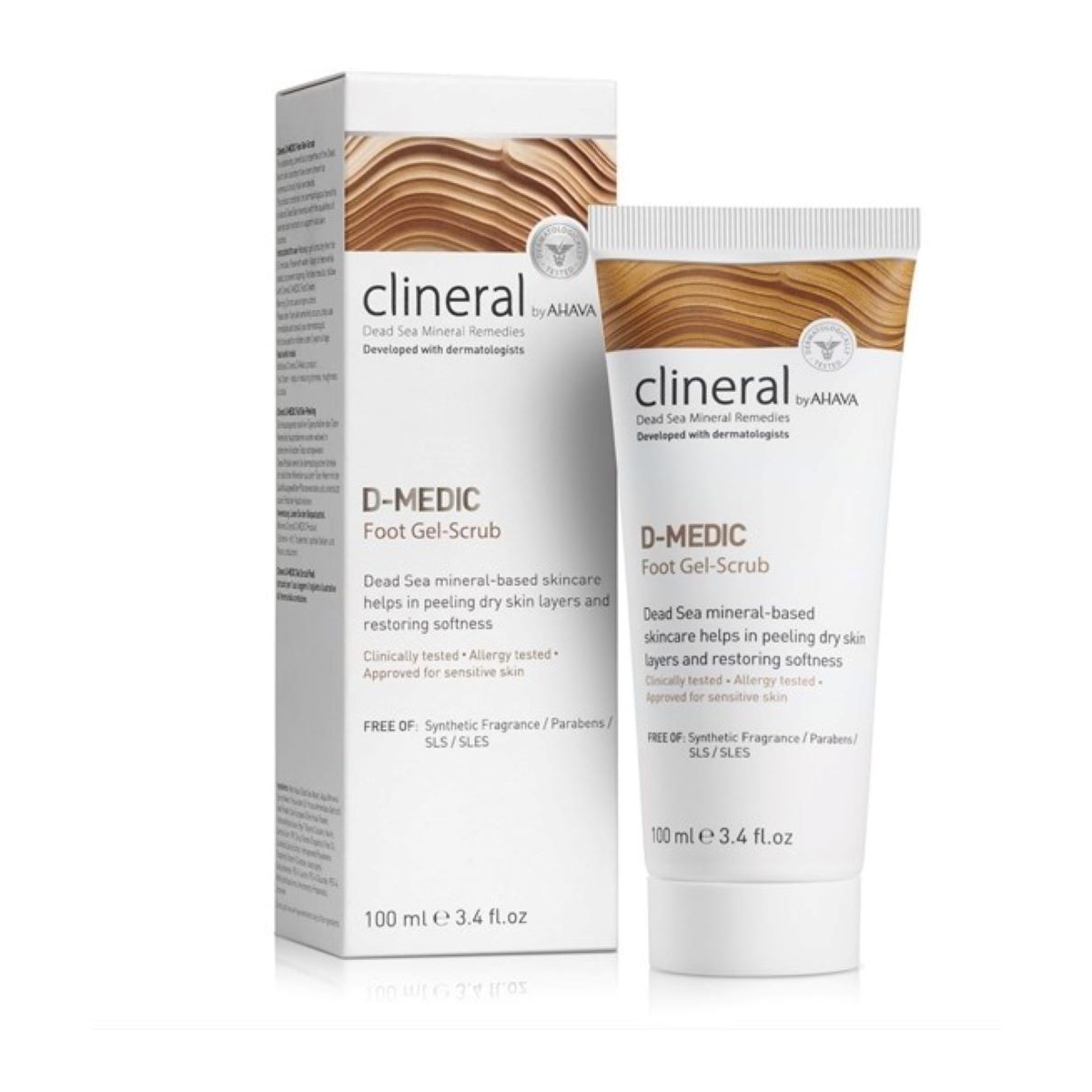 CLINERAL BY AHAVA pėdų gelinis šveitiklis D-MEDIC, 100ml - 