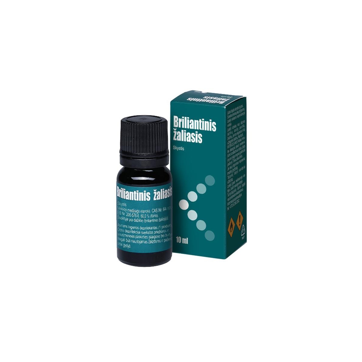 BRILIANTINIS ŽALIASIS VALENTIS, 1 %, odos tirpalas, 10 ml - 