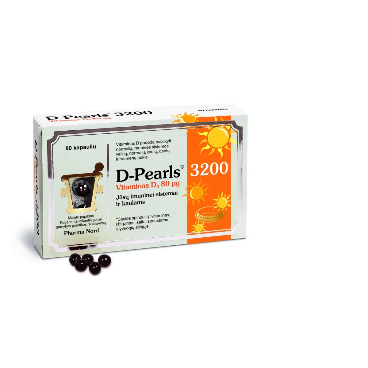 D-Pearls 3200 kapsulės N80 - 