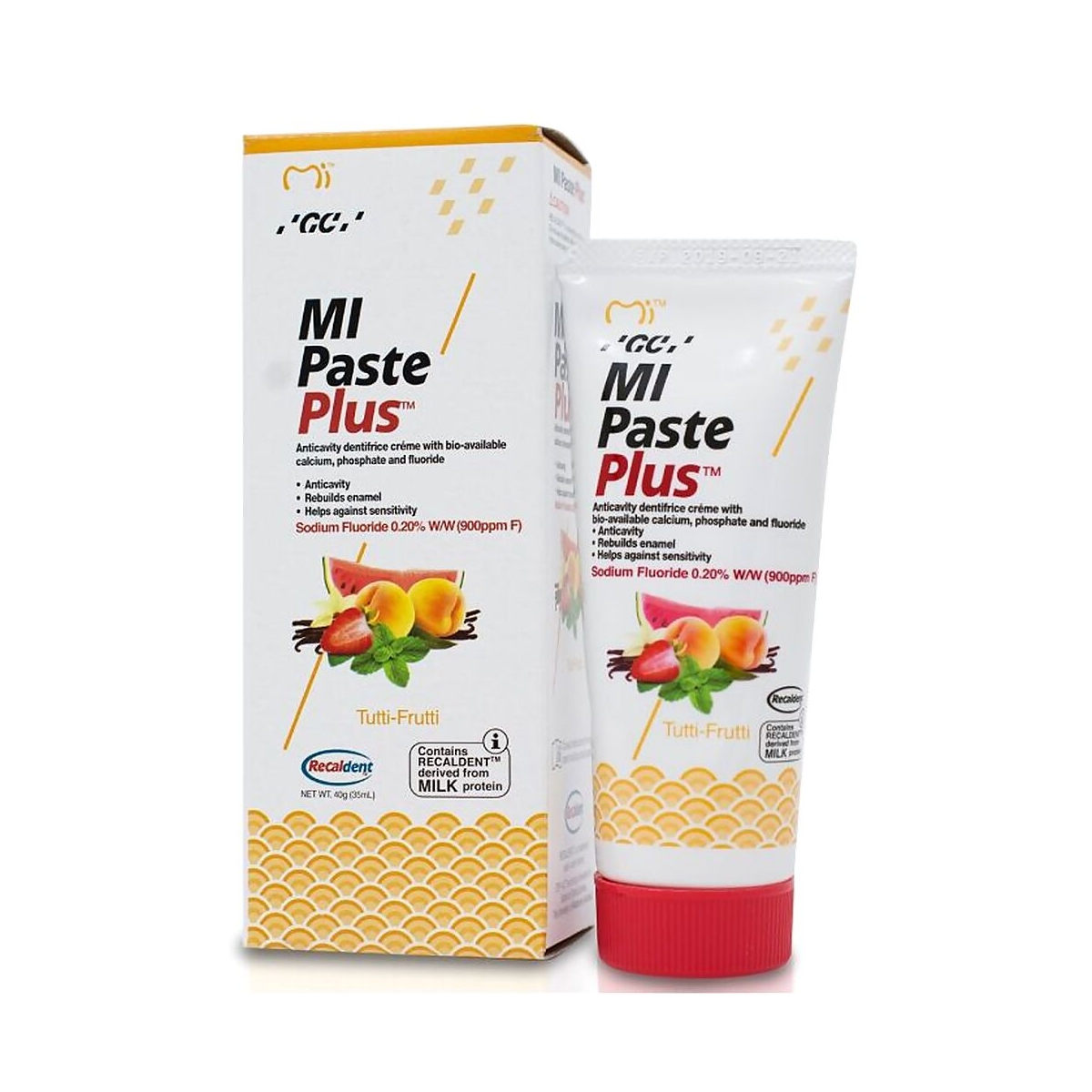 GC dantų kremas su fluoru MI PASTE PLUS, tutti frutti skonio, 35ml - 