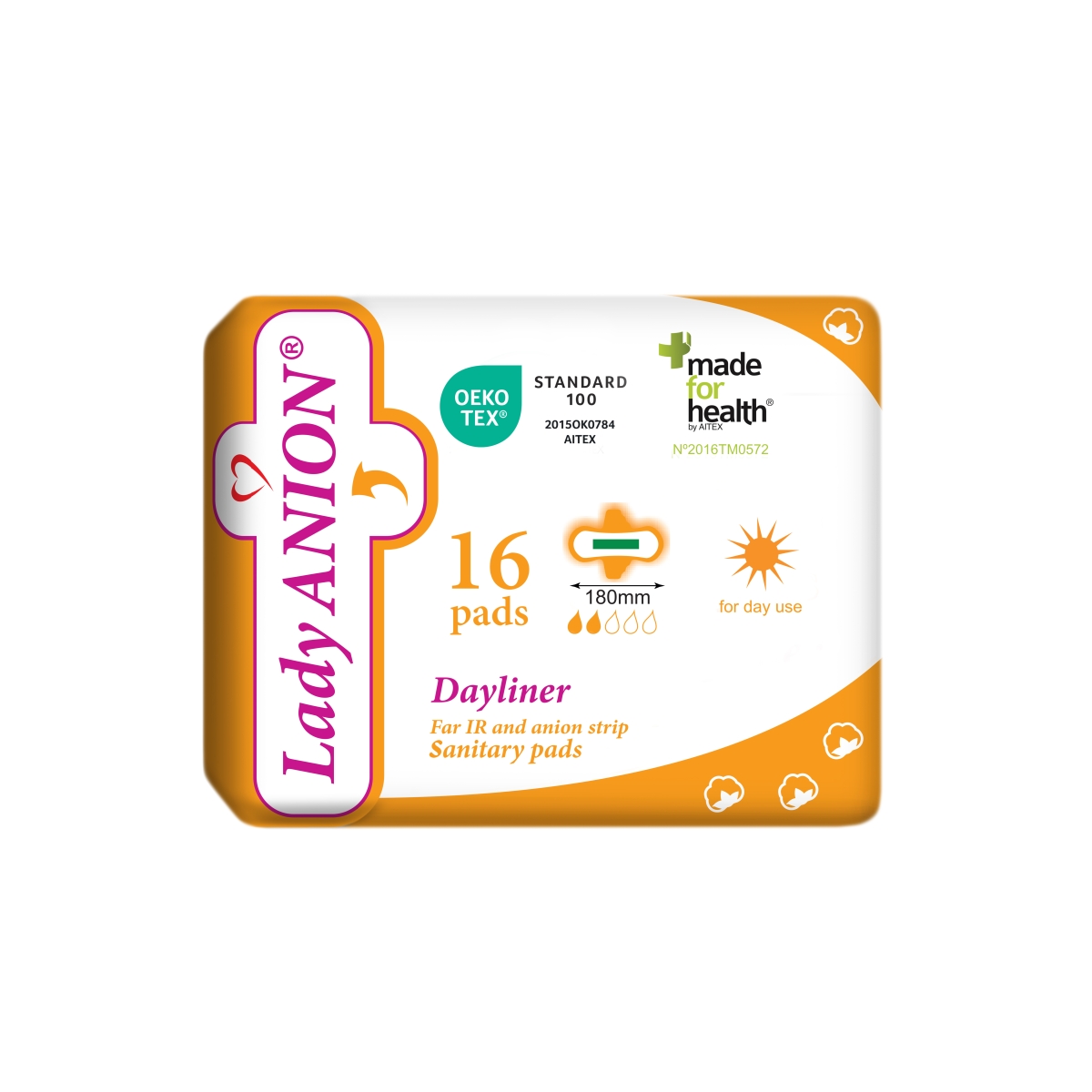 Įklotai su sparneliais Lady ANION Dayliner, N16 - 
