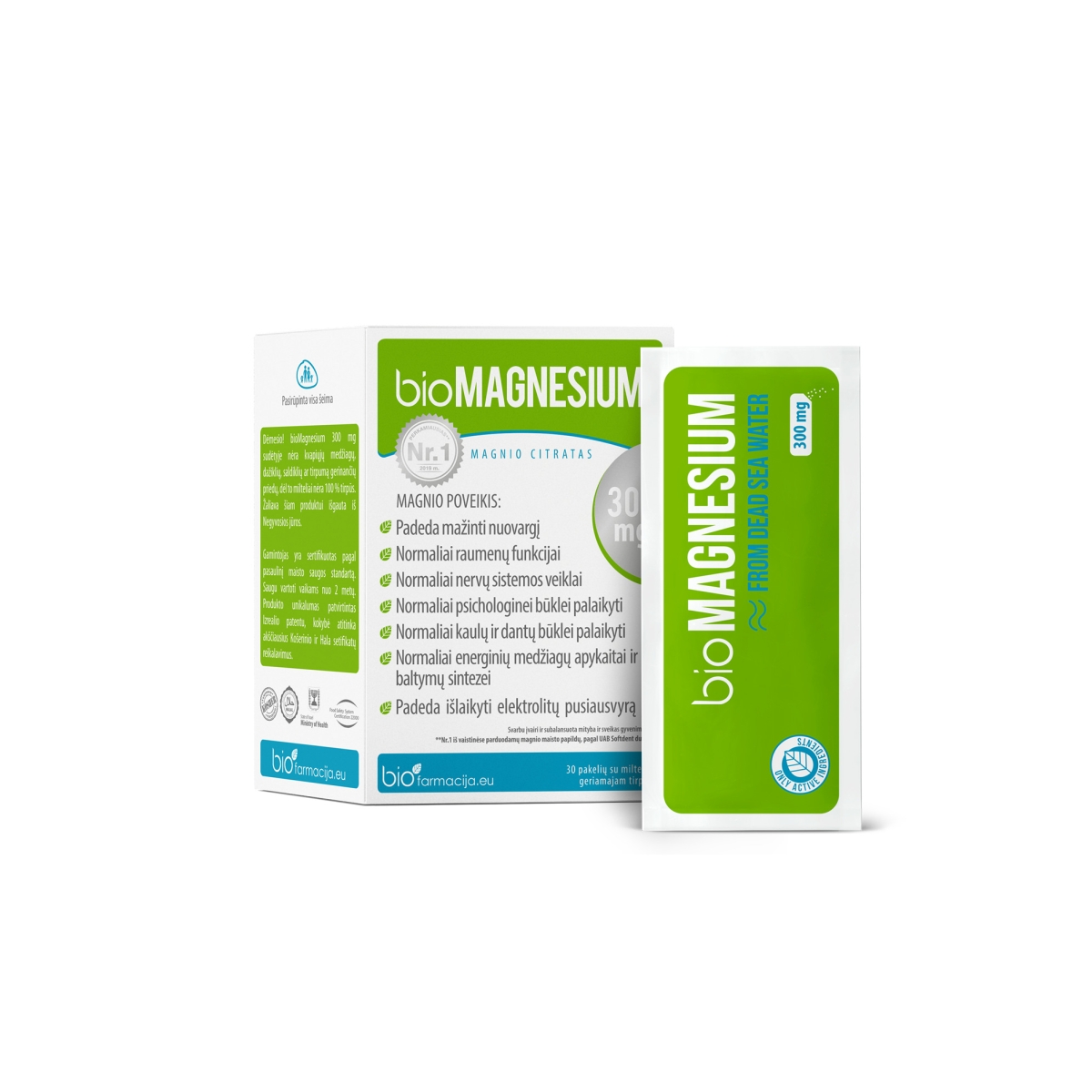 BIOMAGNESIUM, 300 mg, milteliai, N30 - 