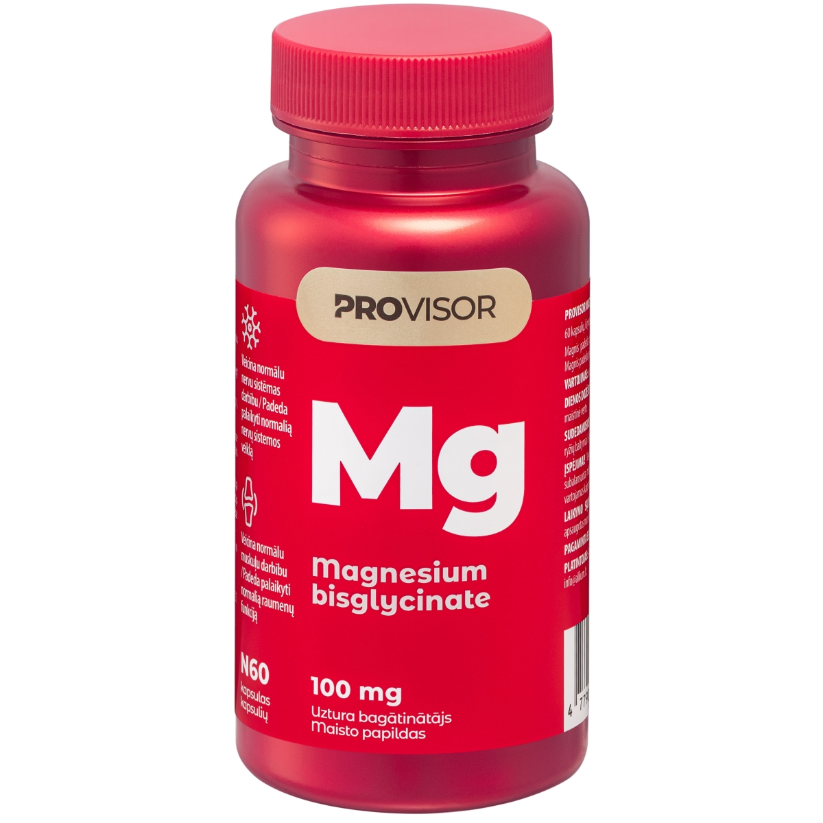 PROVISOR Magnis 100 mg magnio bisglicinatas, kapsulės N60 - 