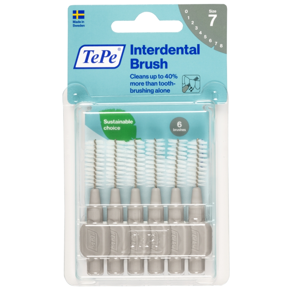 TePe tarpdančių šepetėliai 1.3mm pilki N6 - 