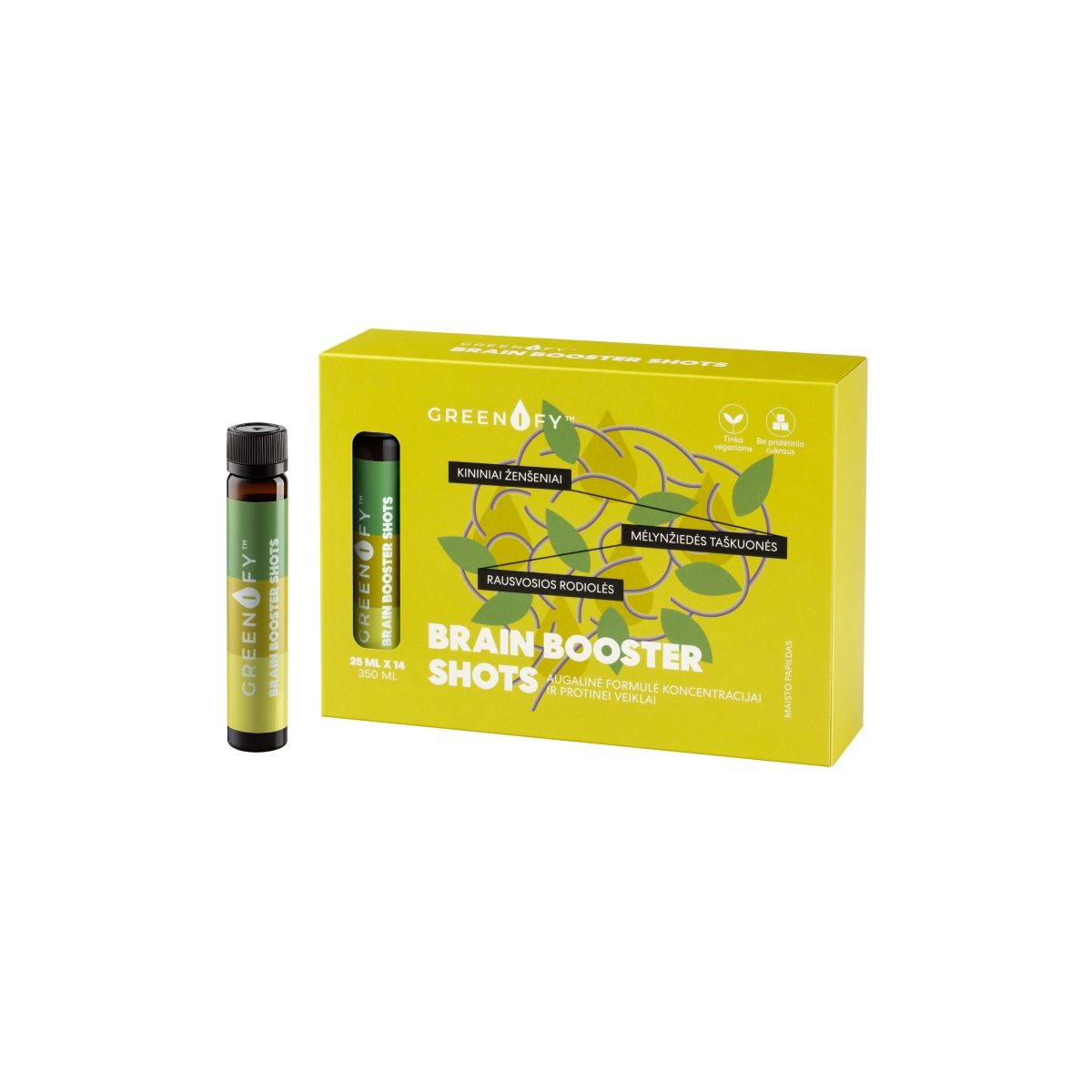 GREENIFY Brain Booster Shots, N14 x 25ml - 