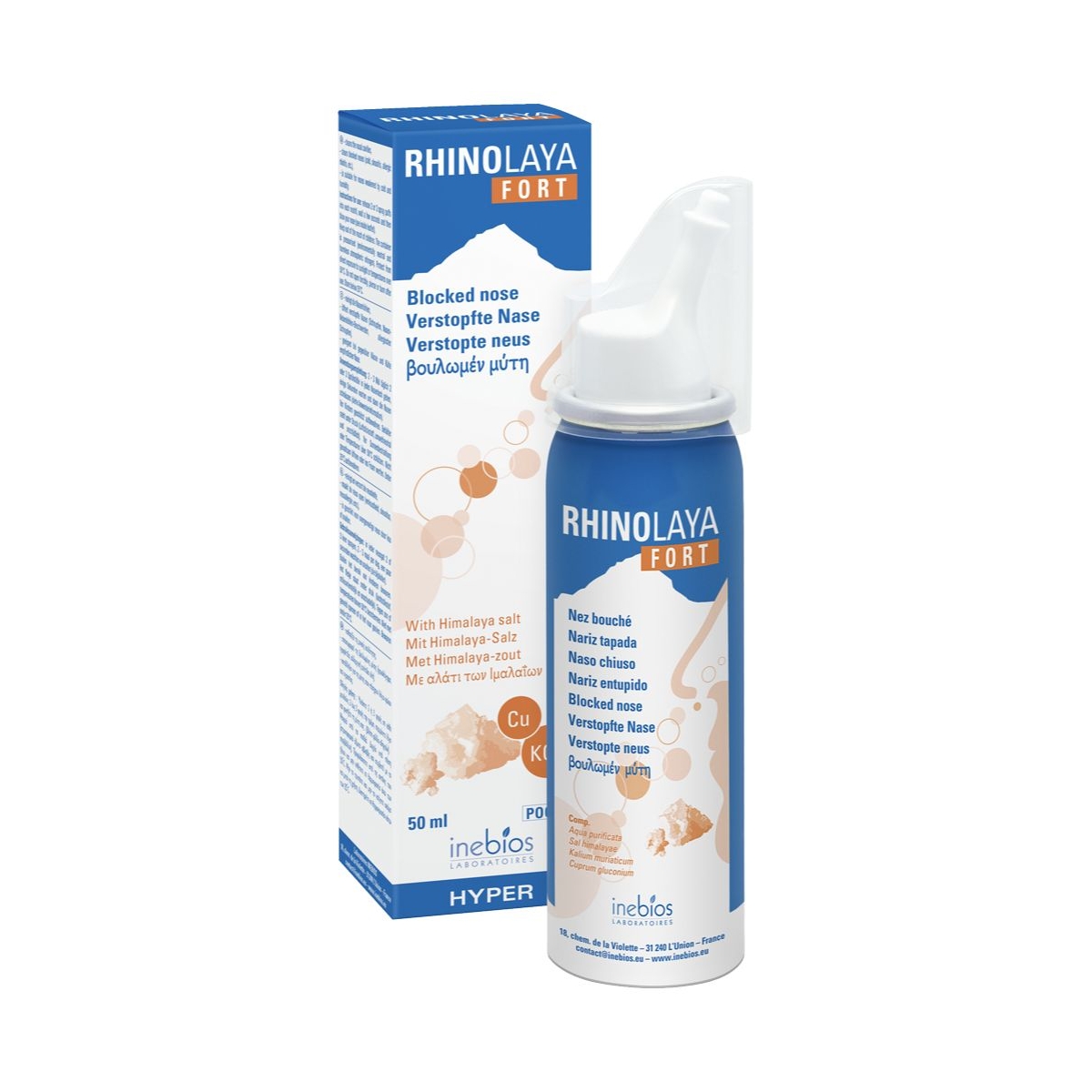 RHINOLAYA FORT, Himalajų druskos hipertoninis nosies purškalas, 50 ml - 