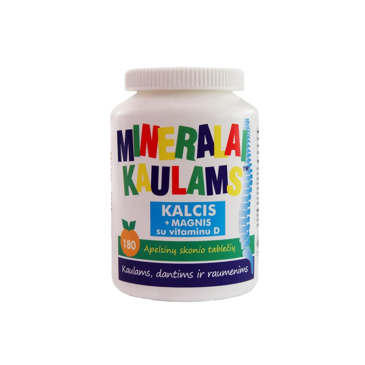 NEW NORDIC Mineralai kaulams, apelsinų skonio kramt. tab., N180 - 