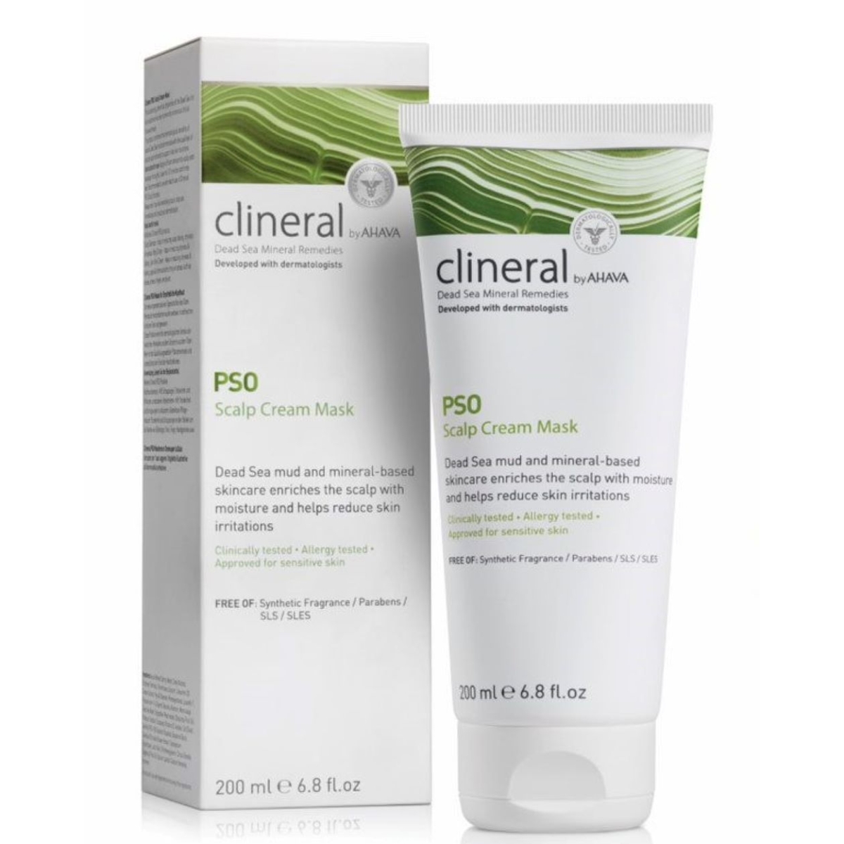 CLINERAL BY AHAVA kreminė galvos odos kaukė PSO, 200ml - 