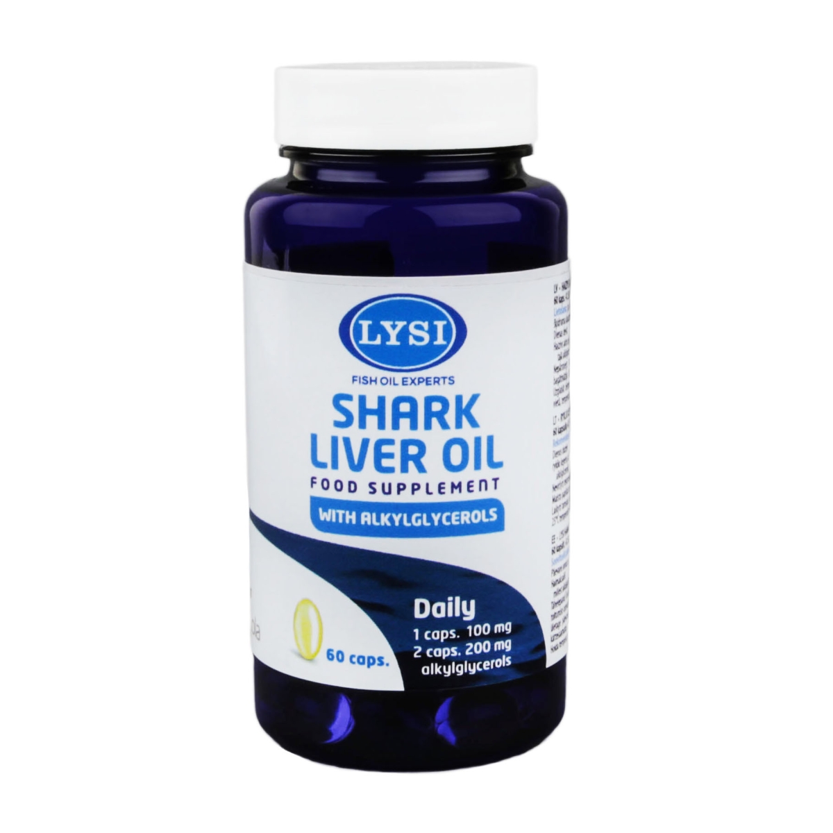 LYSI ryklių kepenų aliejus SHARK LIVER OIL, 60 kapsulių - 