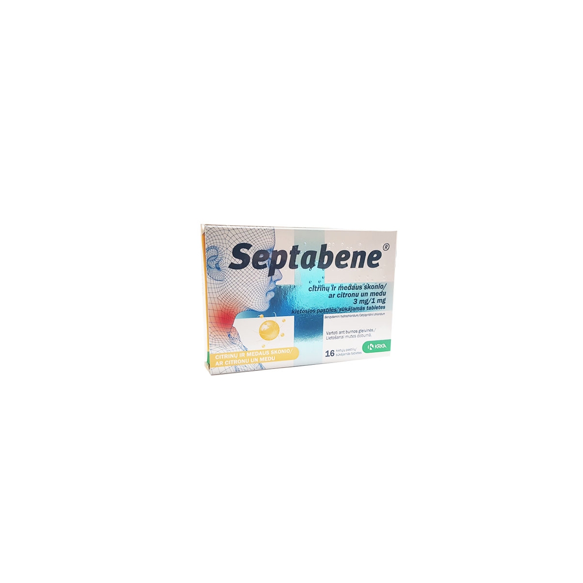 Septabene citrinų ir medaus skonio pastilės N16 - 