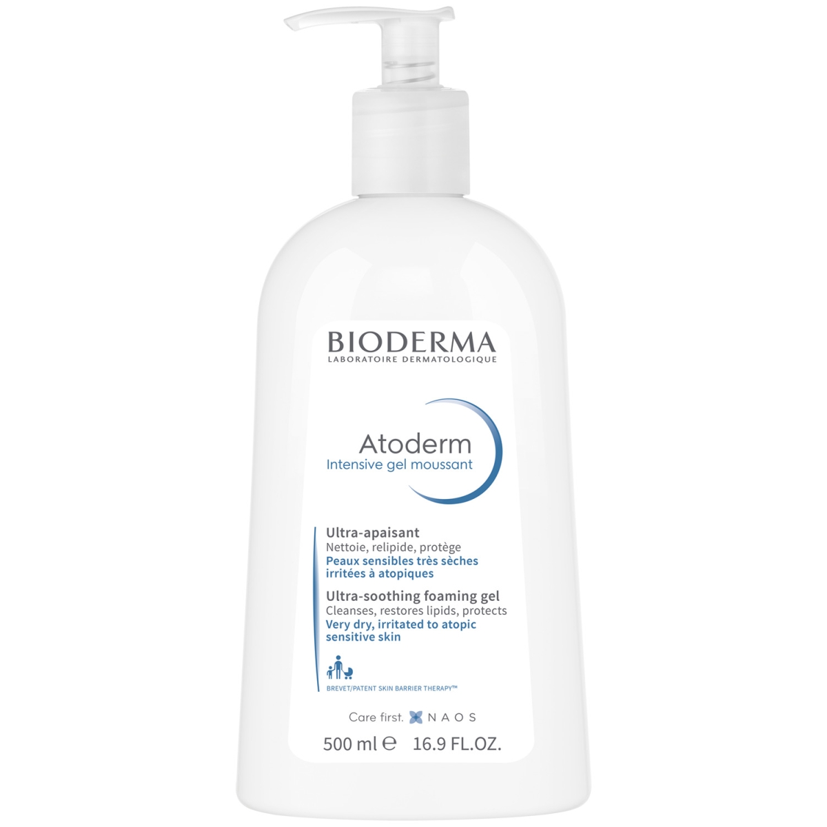 BIODERMA švelnus prausiklis ATODERM INTENSIVE GEL MOUSSANT, 500ml - 