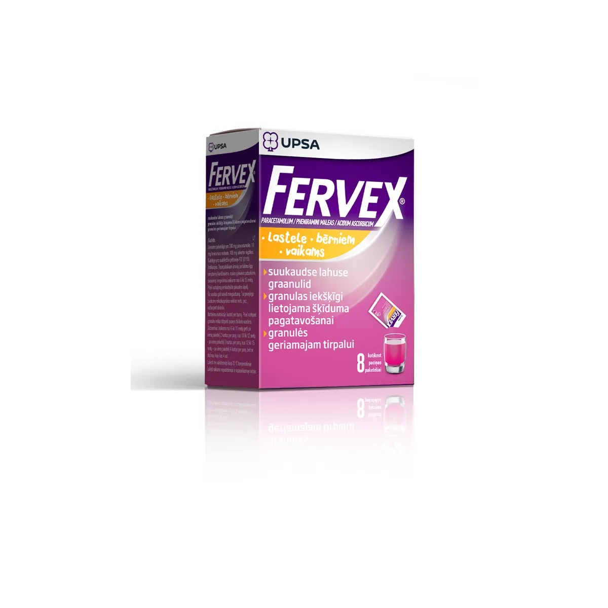 Fervex granulės geriamajam tirpalui vaikams 3g pakeliai N8 - 