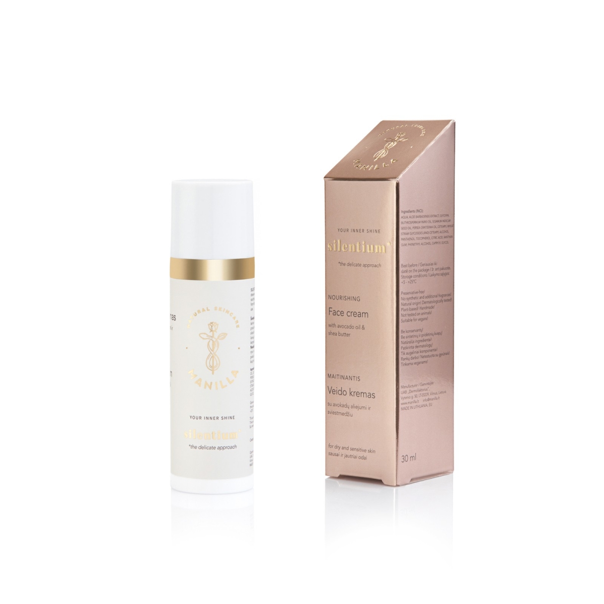 MANILLA maitinantis veido kremas SILENTIUM, 30ml - 