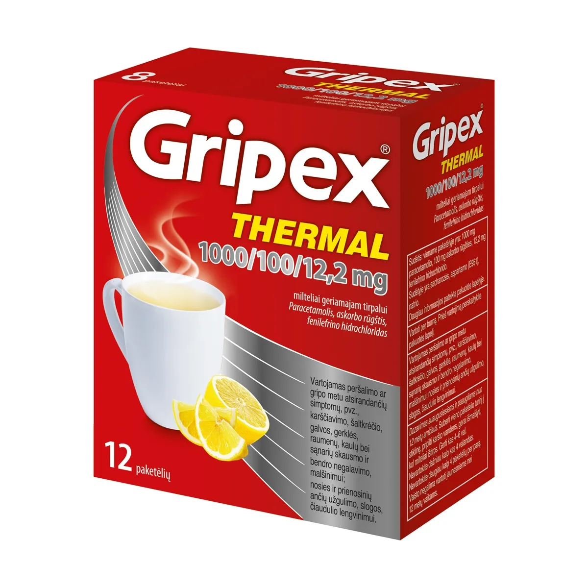 Gripex Thermal 1000/100/12.2mg milteliai geriamam tirpalui N12 - 
