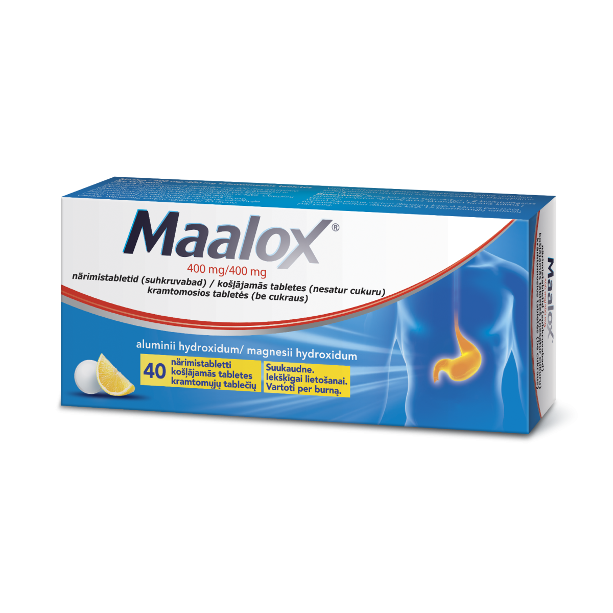 Maalox (be cukraus) kramtomosios tabletės N40 - 