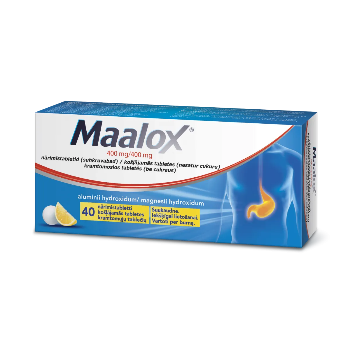 Maalox (be cukraus) kramtomosios tabletės N40 - 