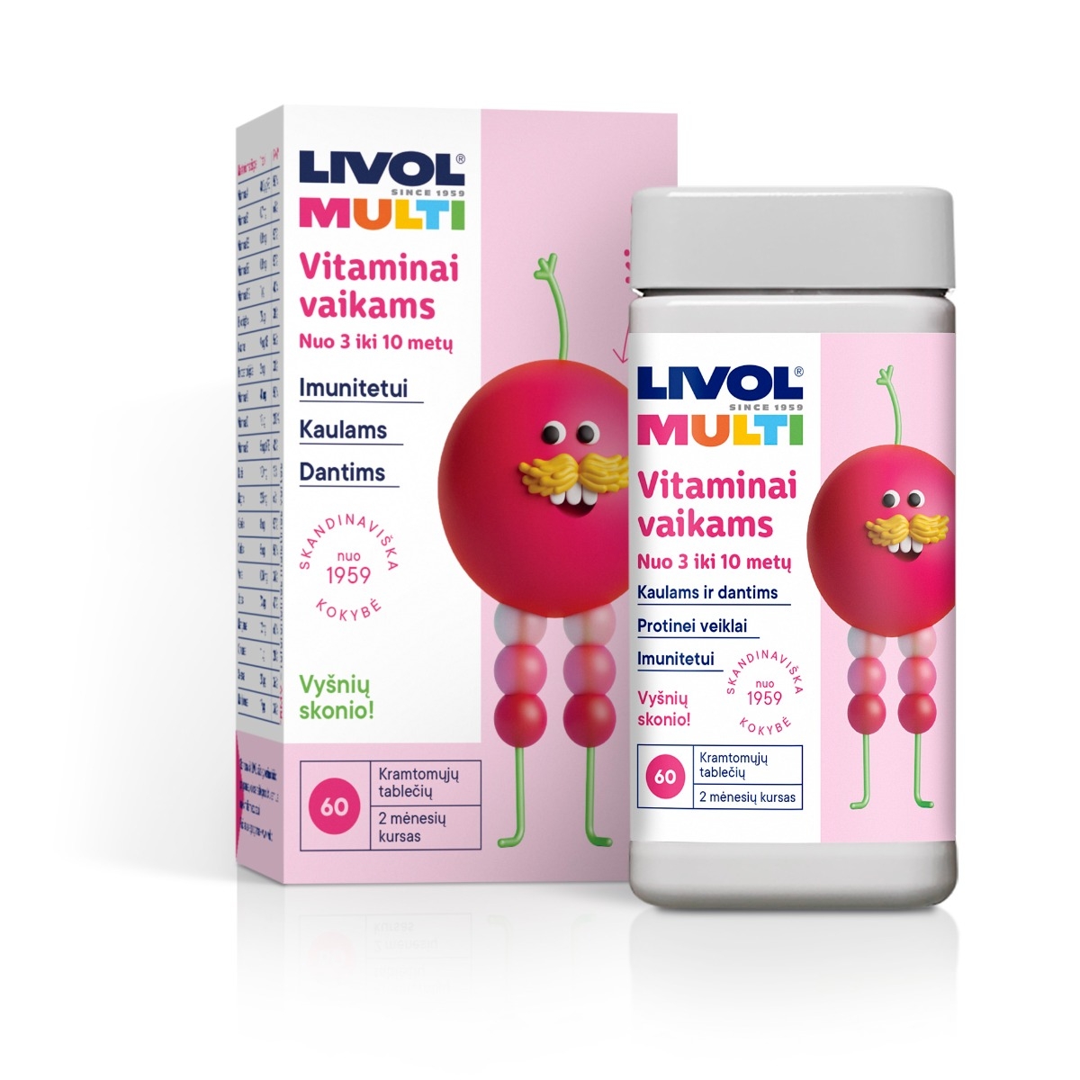 LIVOL MULTI vitaminai vaikams vyšnių sk., 60 tabl. -  1