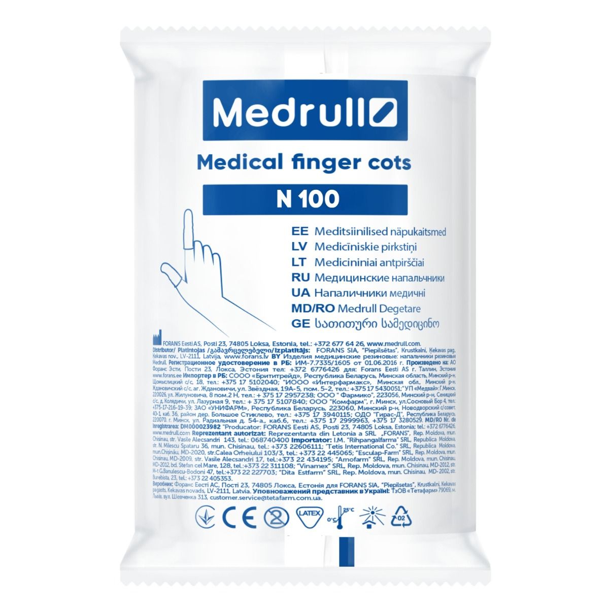 MEDRULL medicininiai antpirščiai, N100 - 