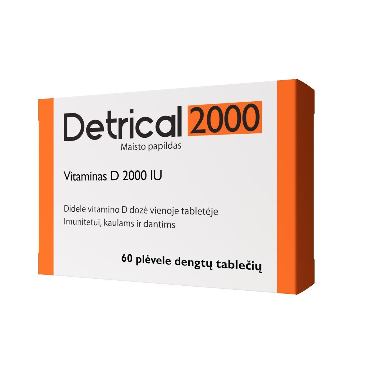 DETRICAL 2000IU plėvele dengtos tabletės N60 -  1