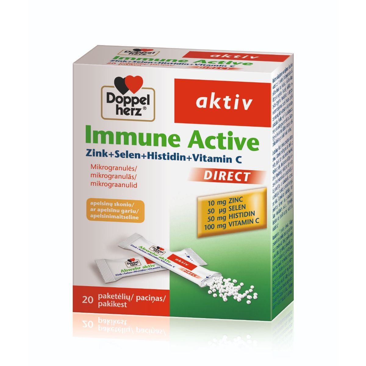 DOPPELHERZ AKTIV IMMUNE ACTIVE DIRECT, 20 paketėlių - 