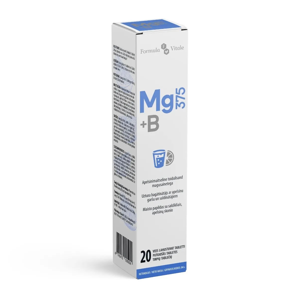 FORMULA VITALE Magnis 375 mg + B grupė, N20 - 
