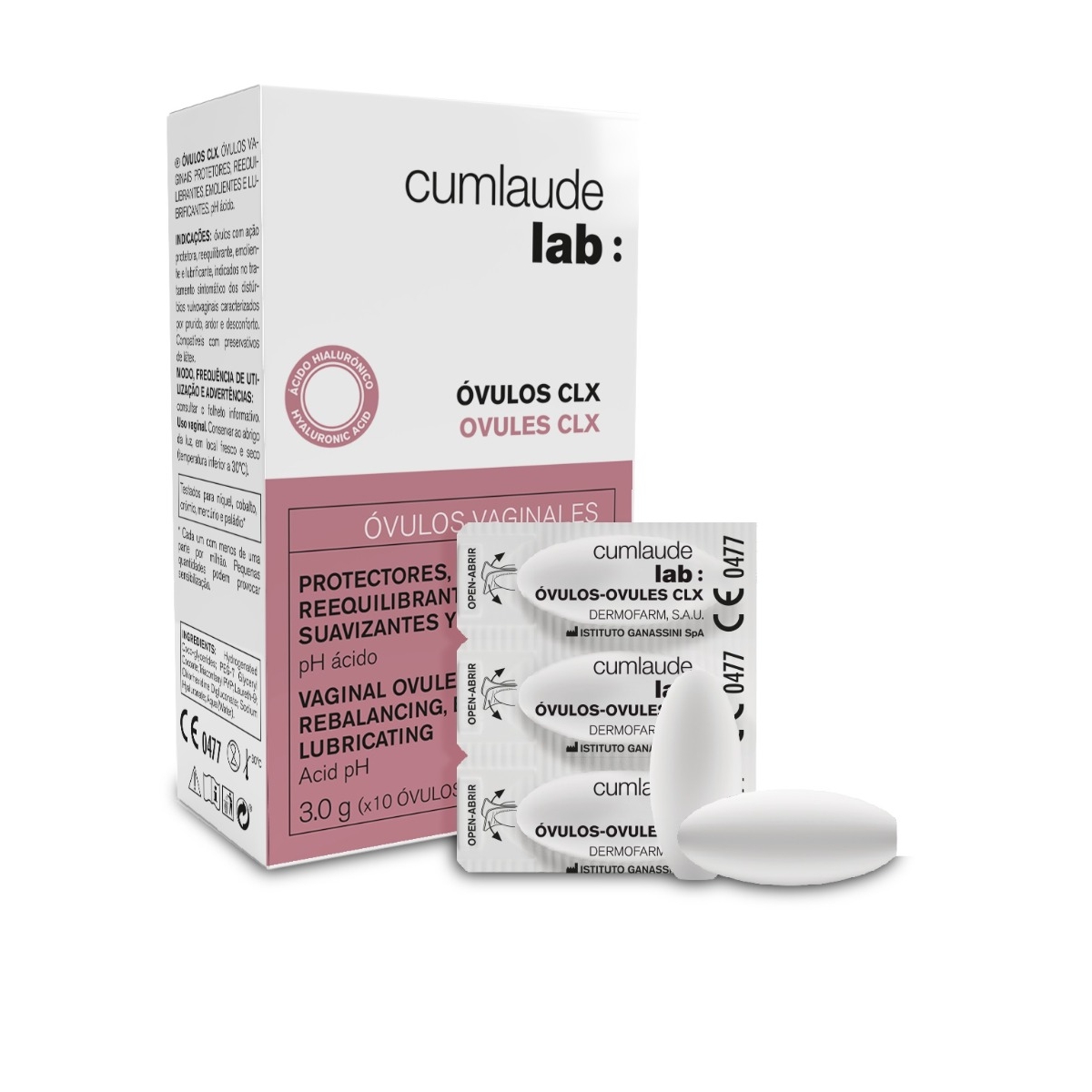 CUMLAUDE CLX makšties ovulės su chlorheksidinu ir hialurono rūgštimi - 
