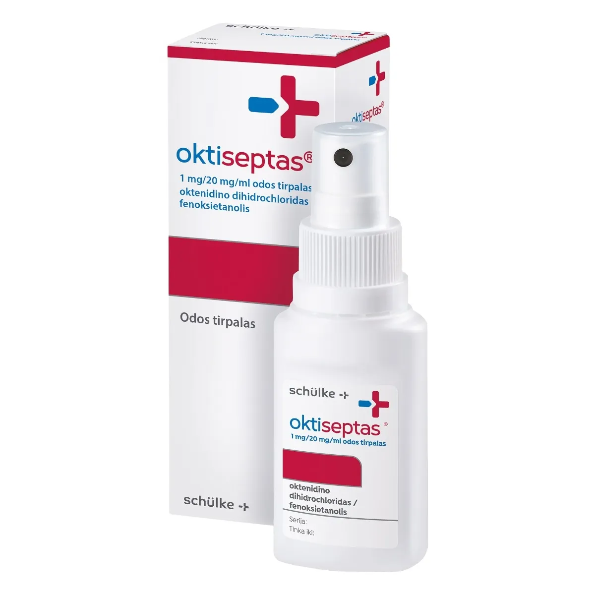 oktiseptas 1mg/20mg/ml odos tirpalas su purškalo pompa 50ml -  1