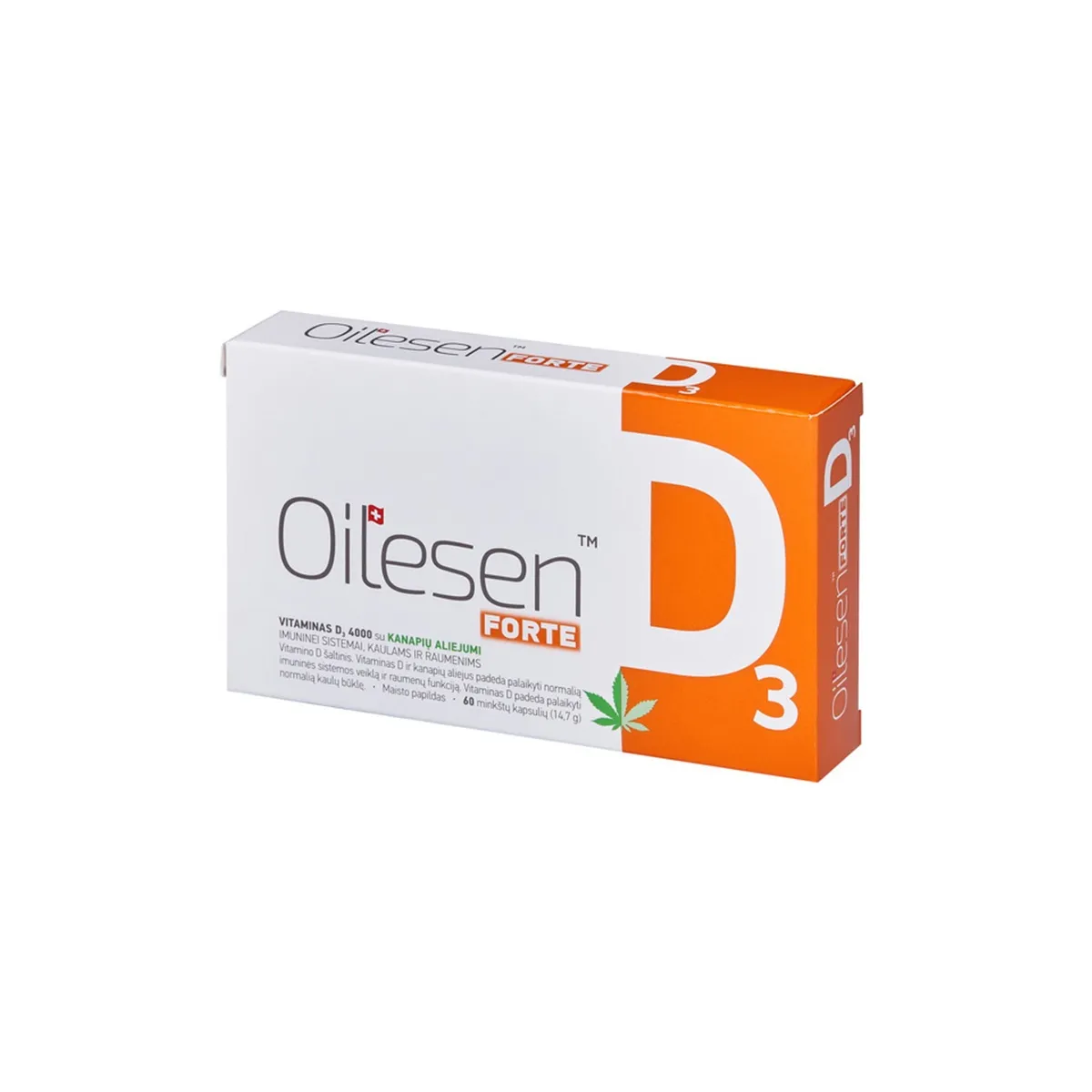 OILESEN D3 FORTE 4000 IU, 60 kapsulių - 