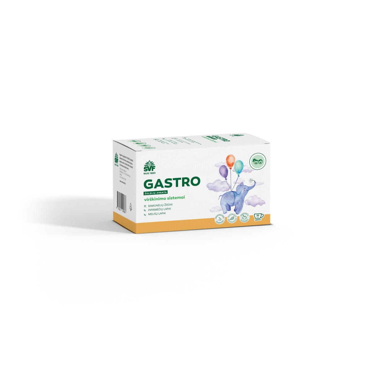 ŠVF žolelių arbata GASTRO VAIKAMS, 1.5g x N20 - 