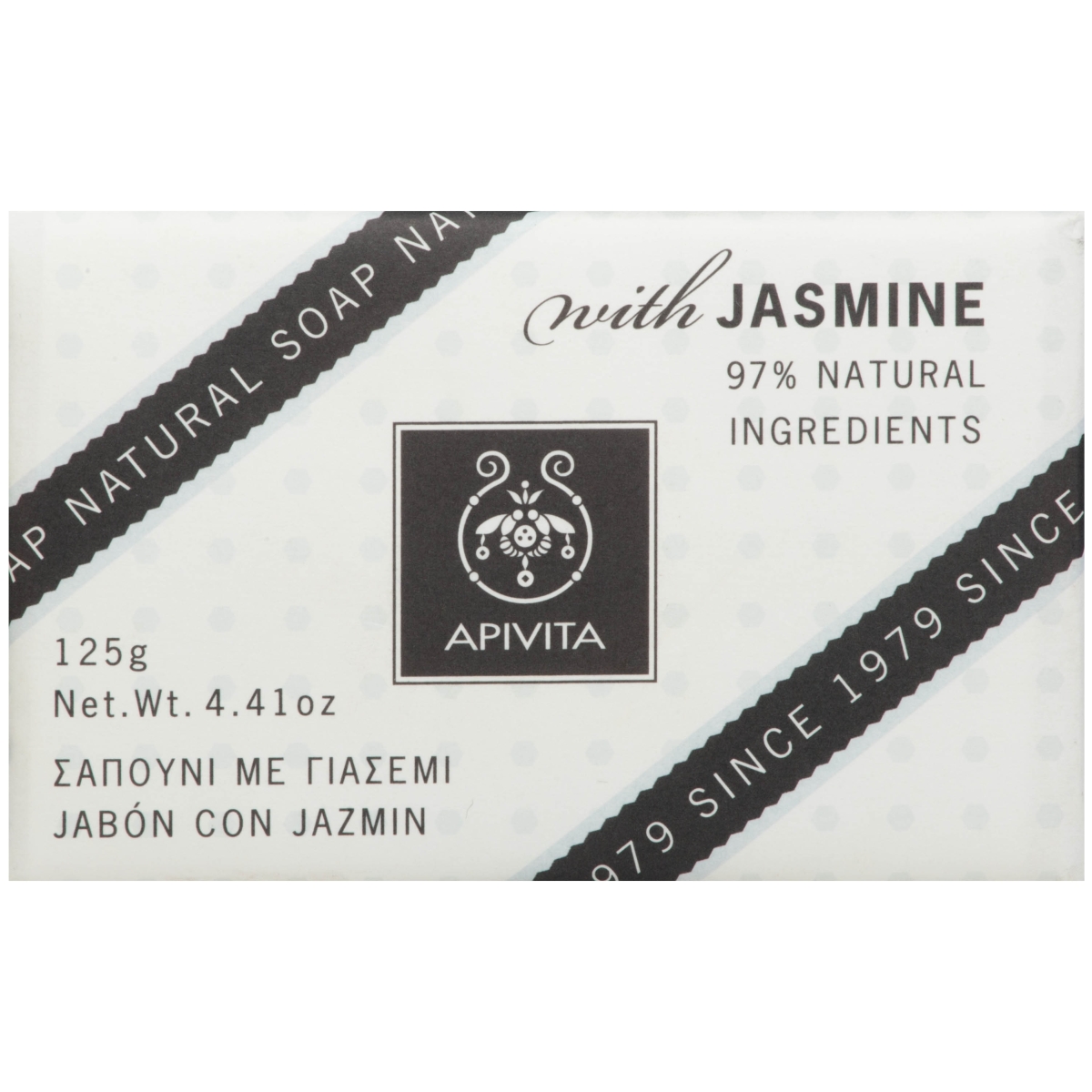 APIVITA muilas su jazminais/levandomis NATURAL, 125g - 