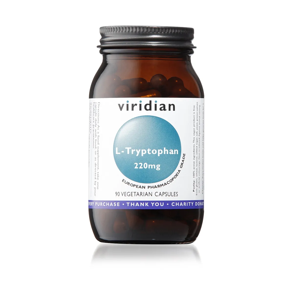 VIRIDIAN L-TRYPTOPHAN 220mg, N90 - 