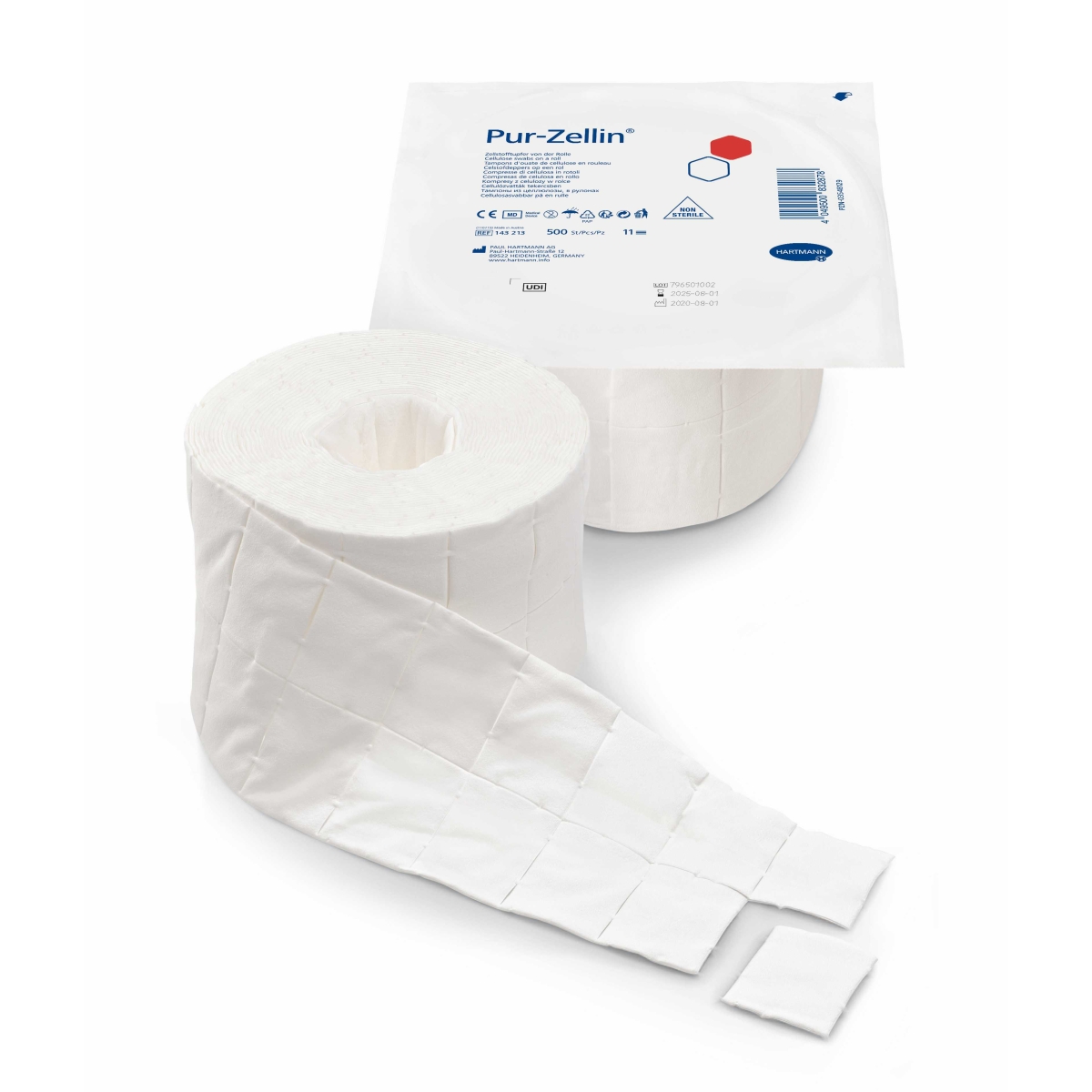 HARTMANN nesterilios servetėlės PUR-ZELLIN, 4 x 5cm, N500 - 