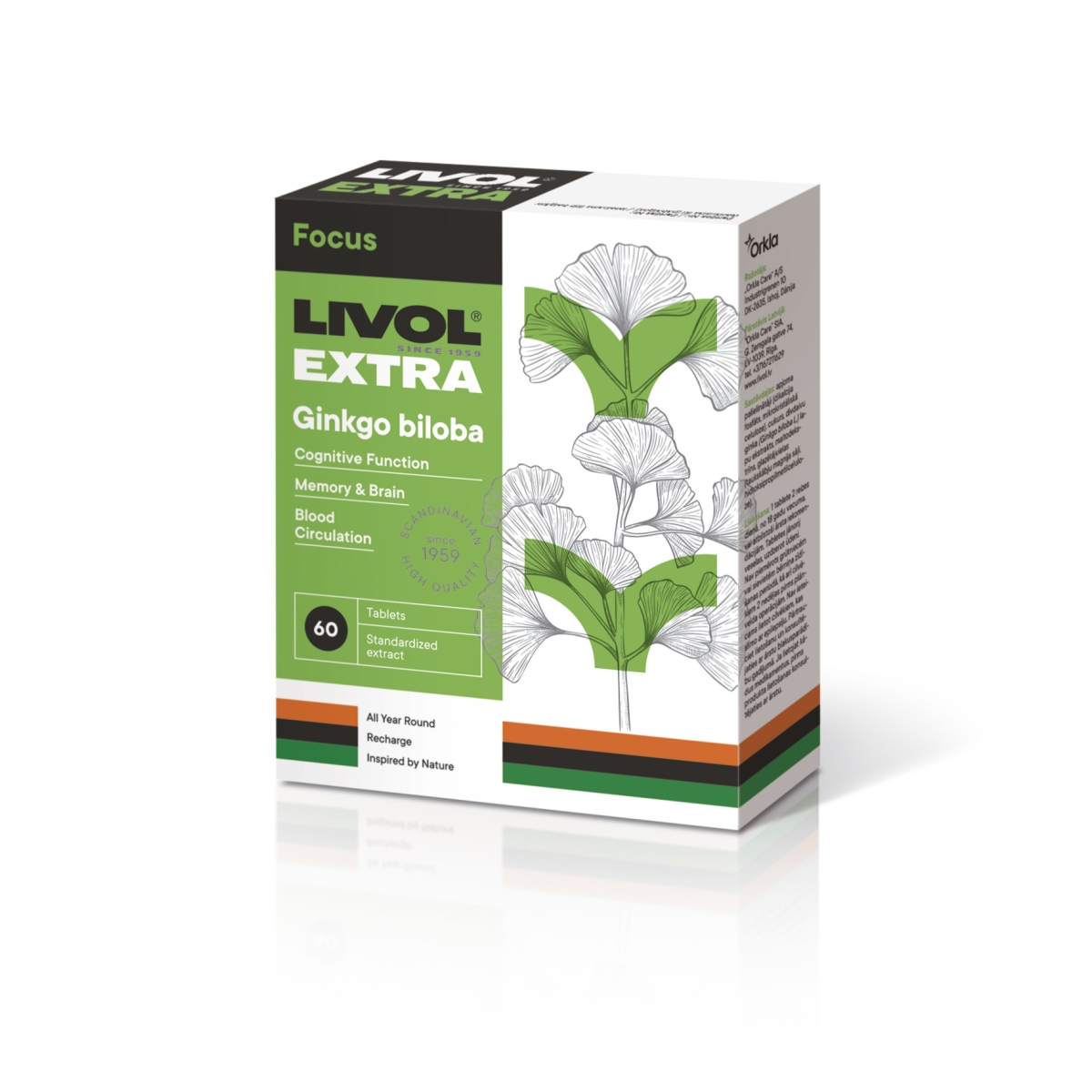 LIVOL EXTRA Ginkgo biloba, 60 tabl. - 