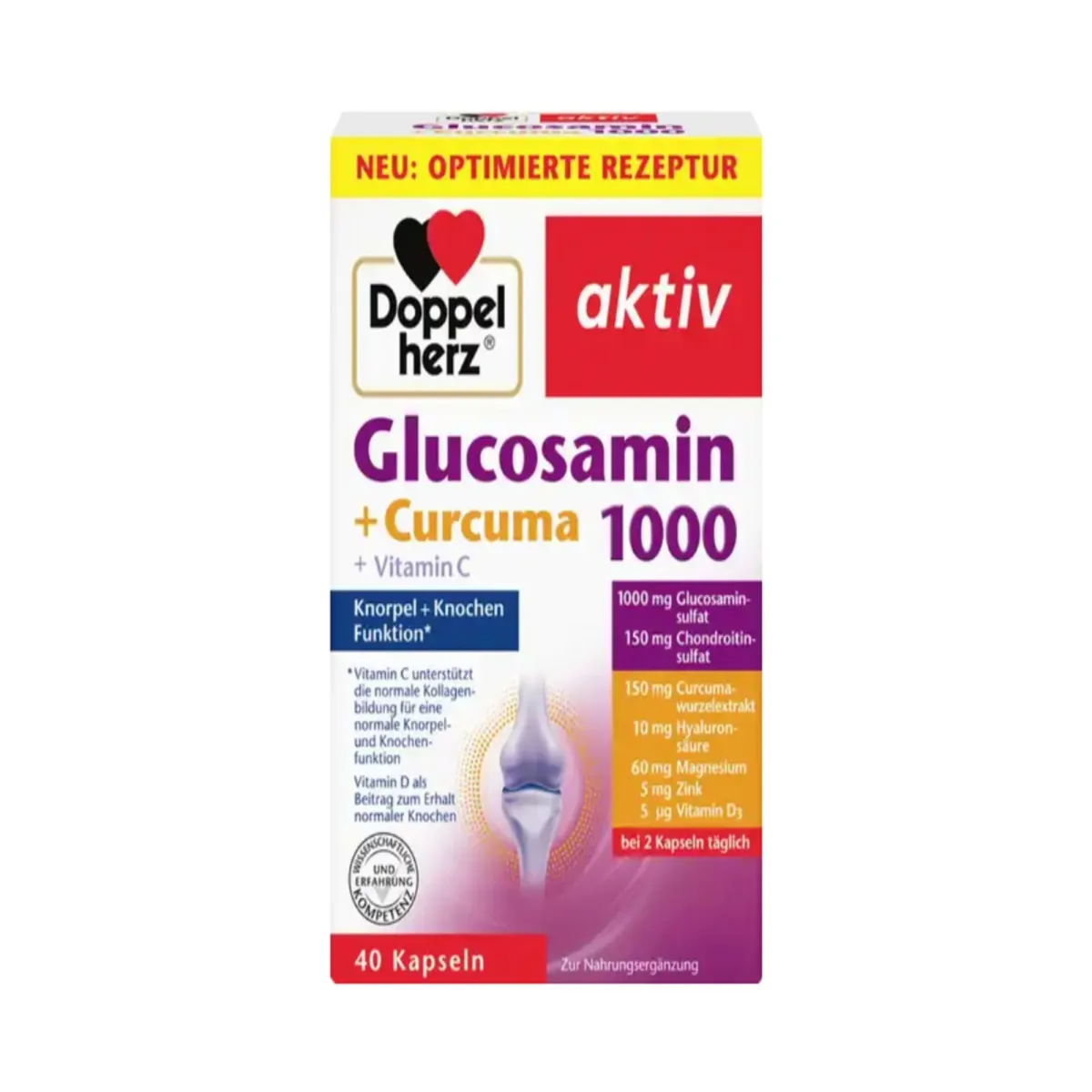 Doppelherz aktiv Glucosamin 1000 + Curcuma 40 kaps. - 