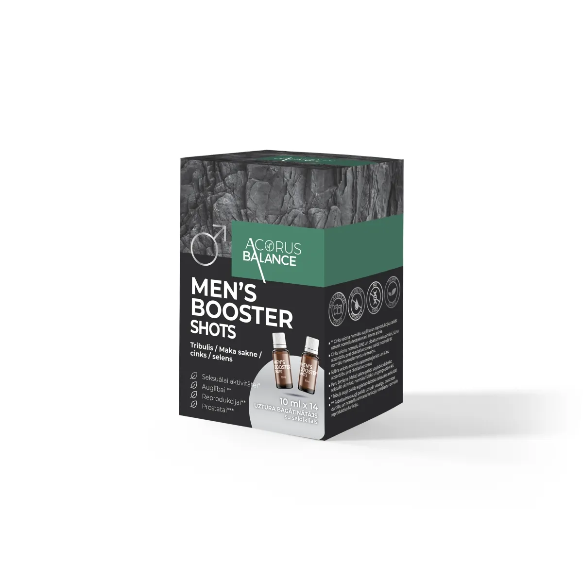 ACORUS BALANCE energijai, potencijai MEN'S BOOSTER SHOTS, 10 ml, 14 - 