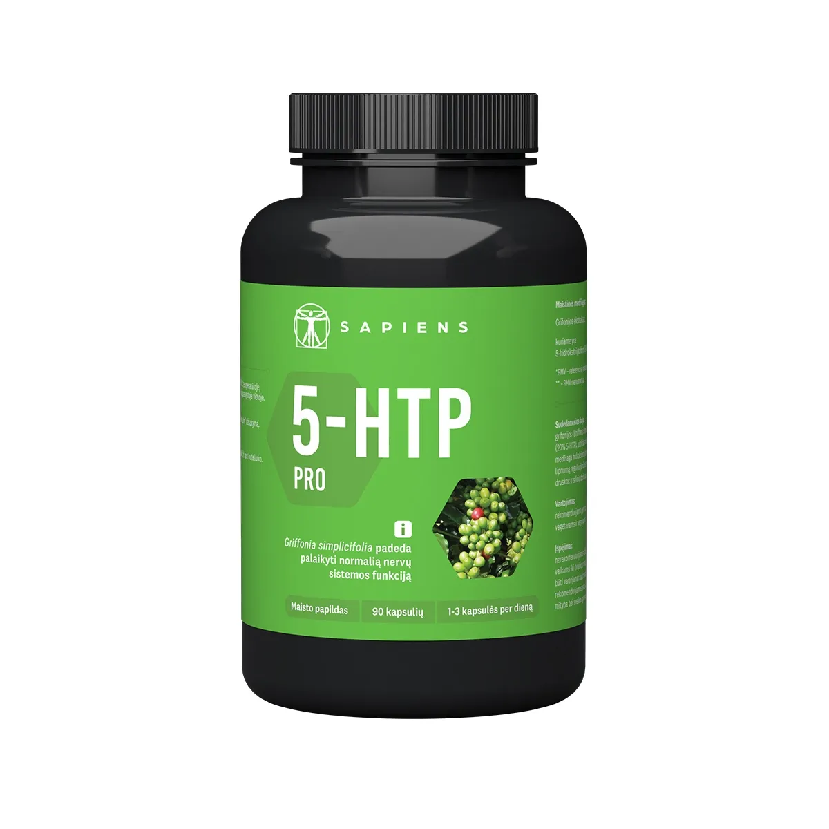SAPIENS 5-HTP PRO kapsulės, N90 - 