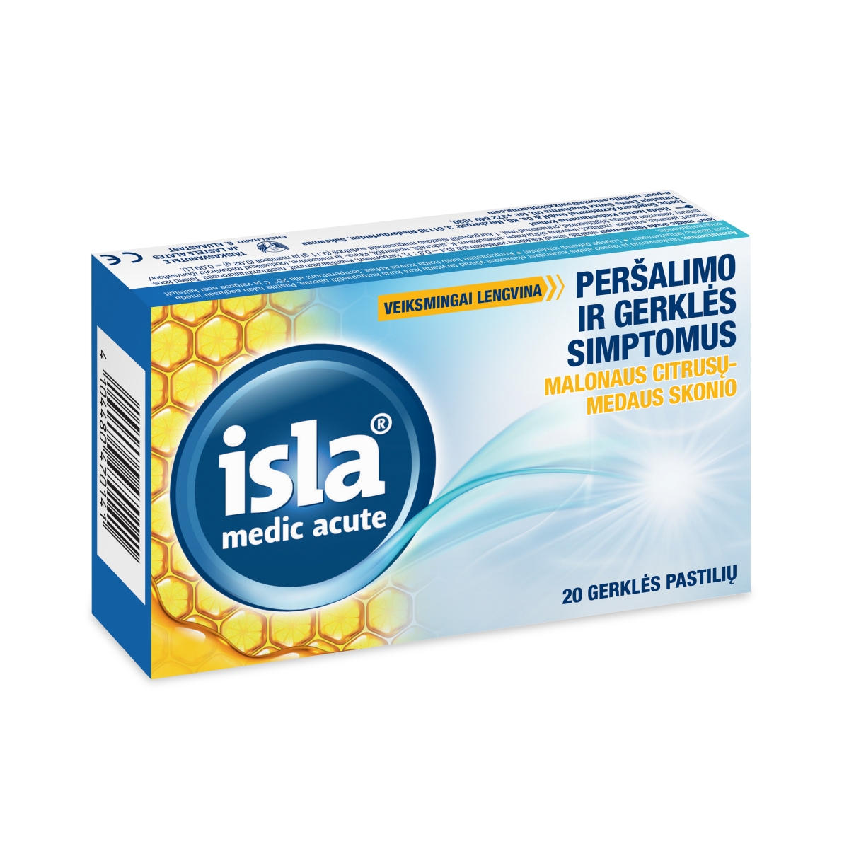 ISLA pastilės MEDIC ACUTE, citrusų-medaus skonio, N20 - 