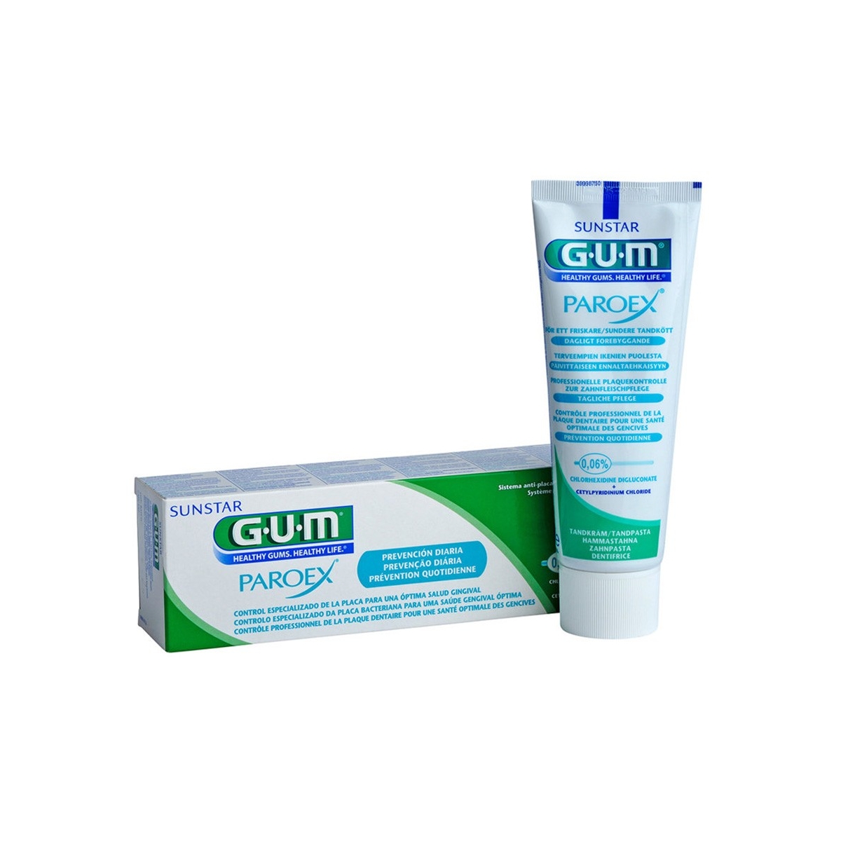 G.U.M. dantų pasta 0.06% chlorhexidine PAROEX+CPC, 75ml - 