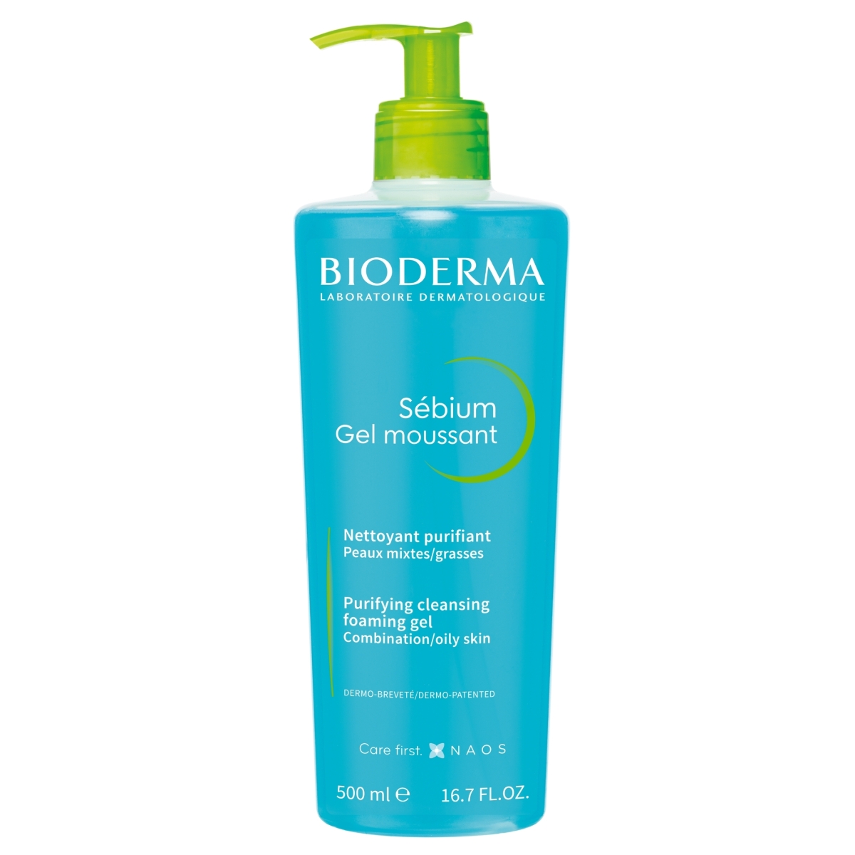 BIODERMA riebios ir mišrios odos prausiklis SEBIUM GEL MOUSSANT, 500ml - 