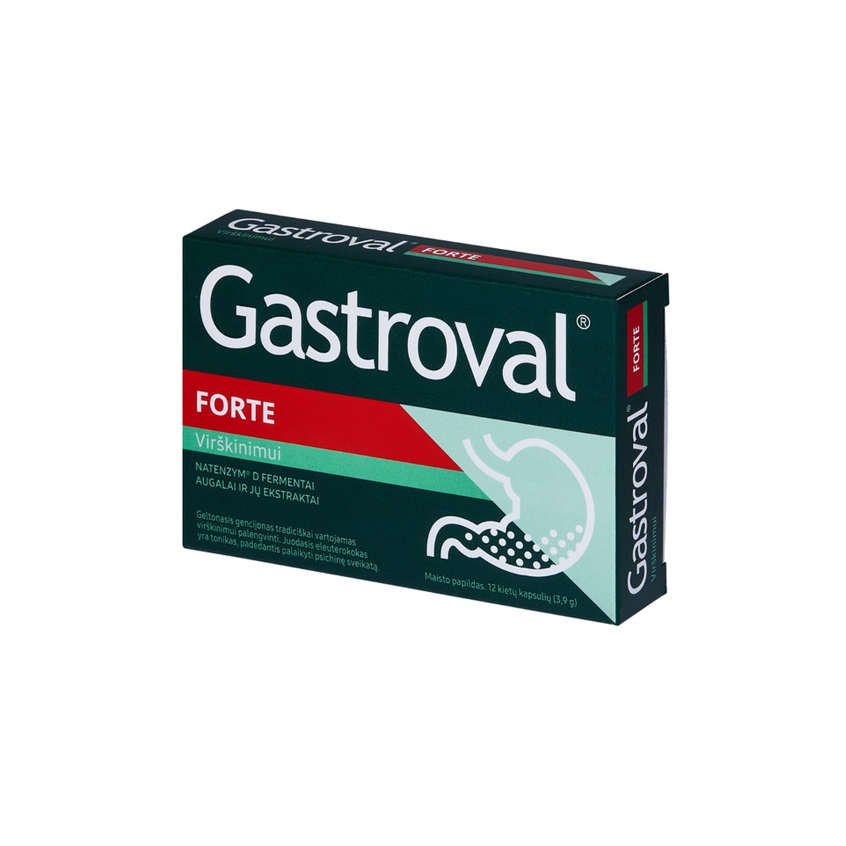 GASTROVAL FORTE, 12 kietų kapsulių - 