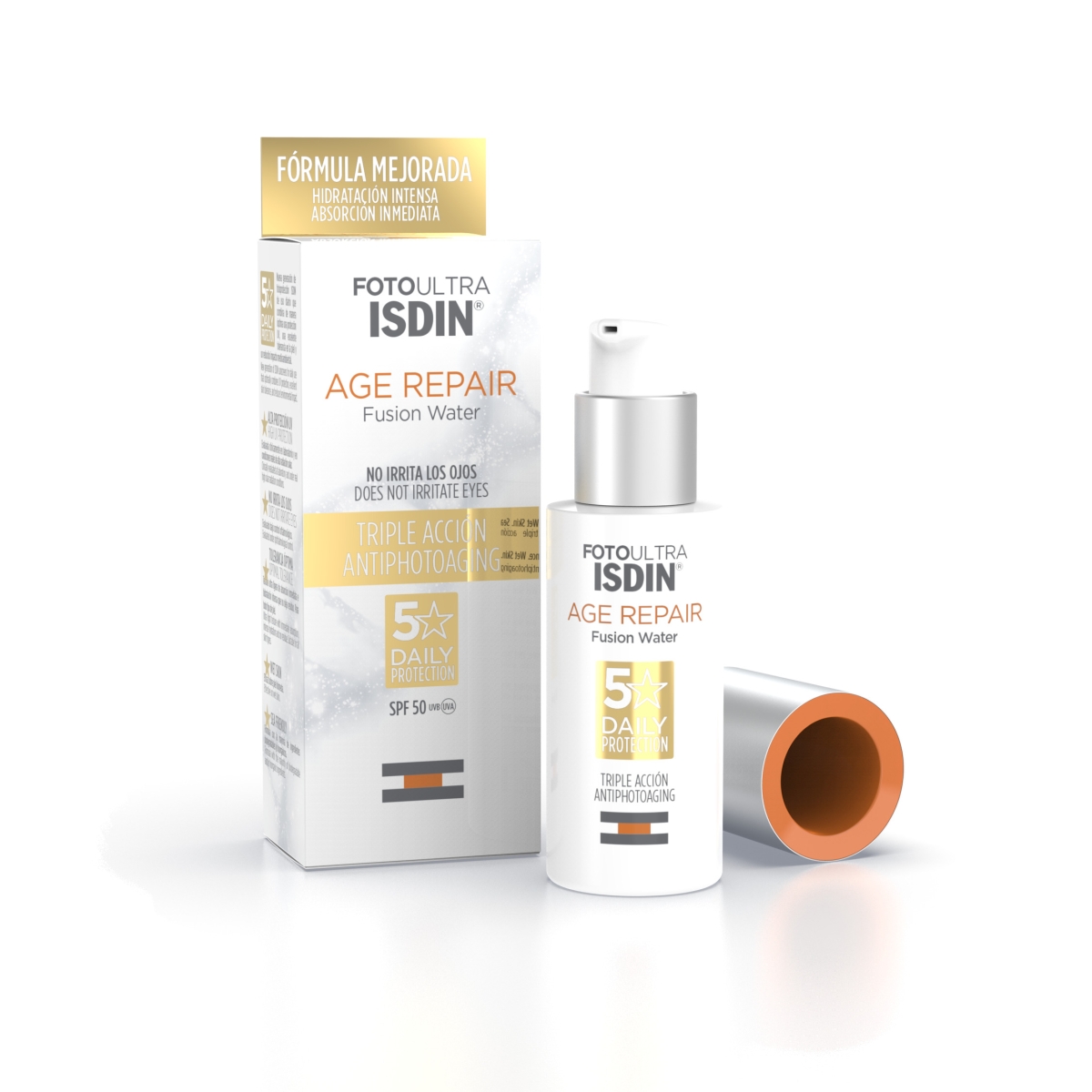 ISDIN apsauginė priešraukšlinė veido emulsija FUSION WATER SPF50, 50ml - 