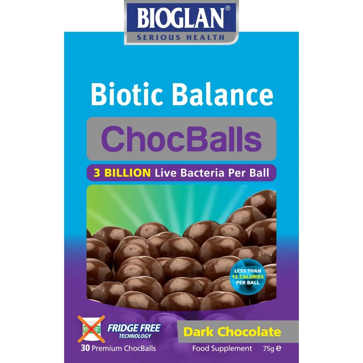 BIOGLAN probiotikai BIOTIC BALANCE CHOCBALLS, N30 - 