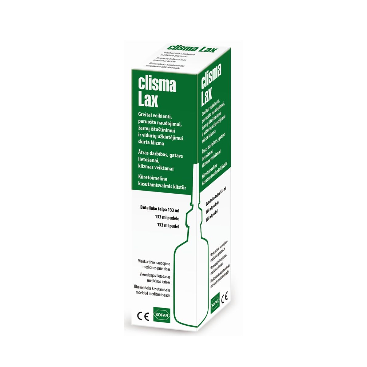CLISMA-LAX, tiesiosios žarnos klizma, 133 ml - 