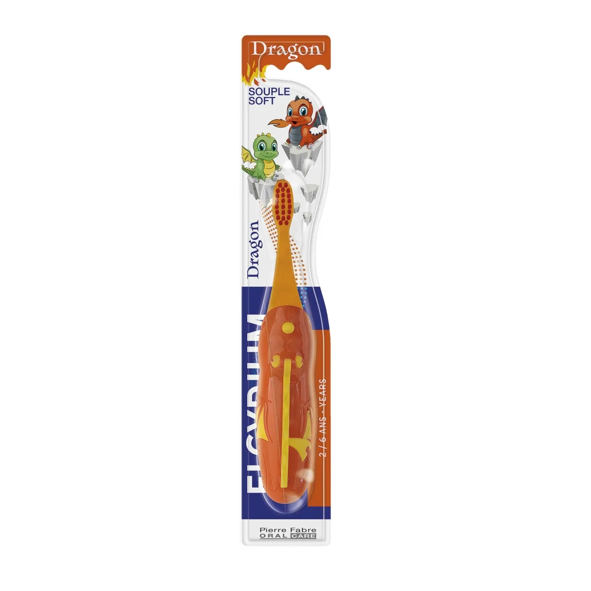 ELGYDIUM dantų šepetėlis vaikams KIDS Dragon, 2–6 m., 1 vnt. - 