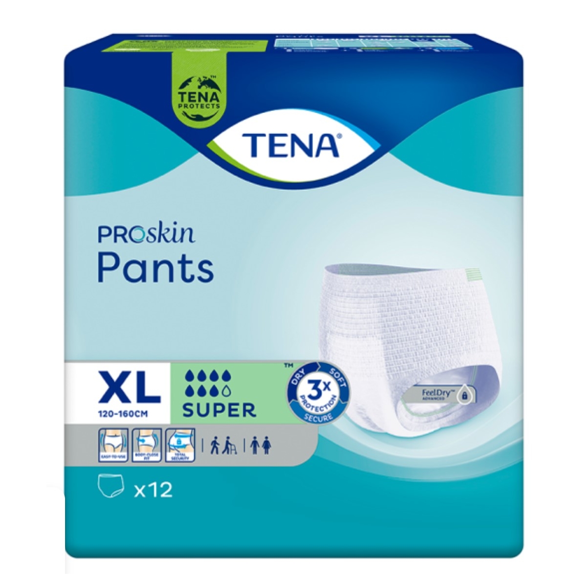 TENA sauskelnės kelnaitės PANTS SUPER, XL dydis, N12 - 